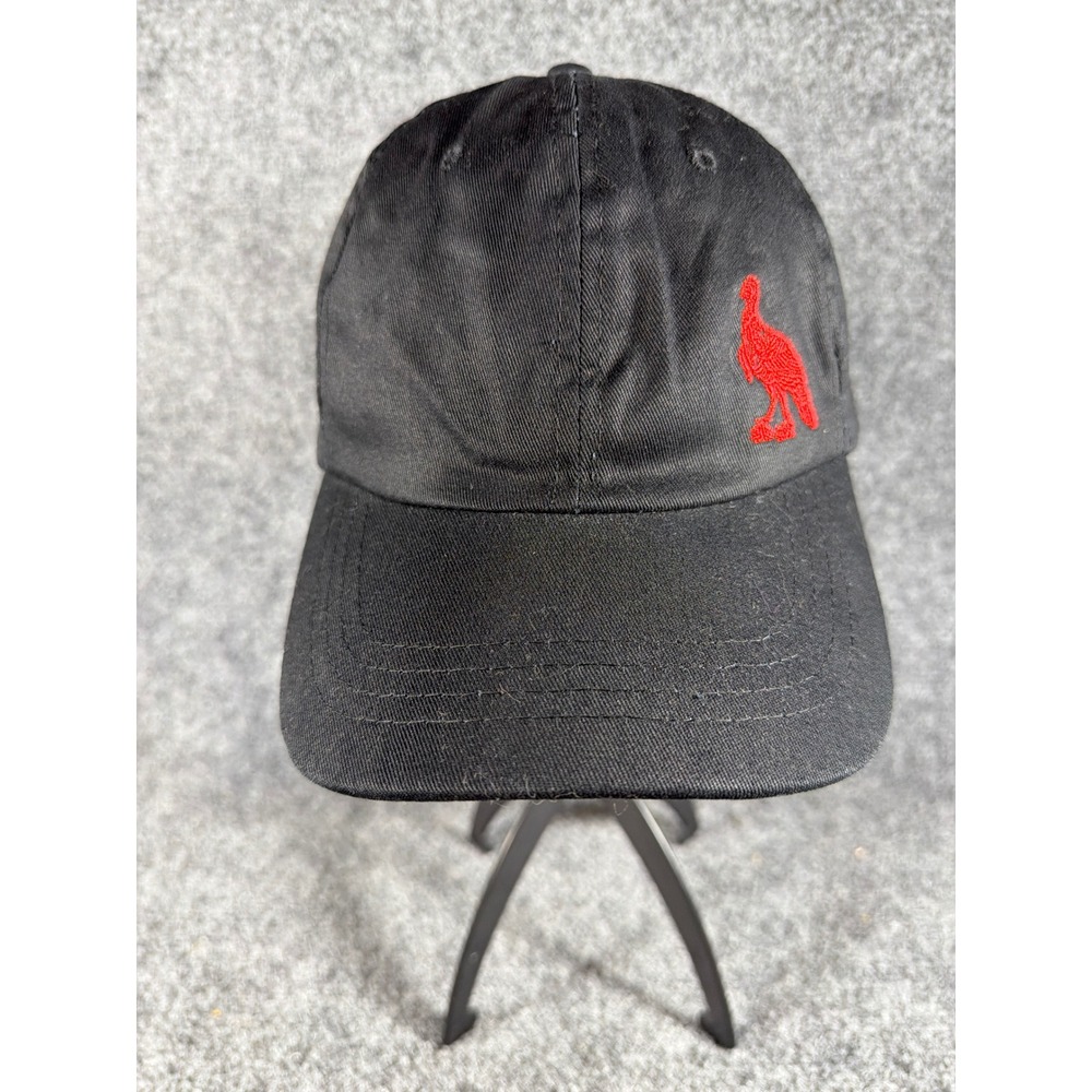 Wild Turkey Bourbon Baseball Hat Mens Black Red Logo Embroidered Strapback Cap